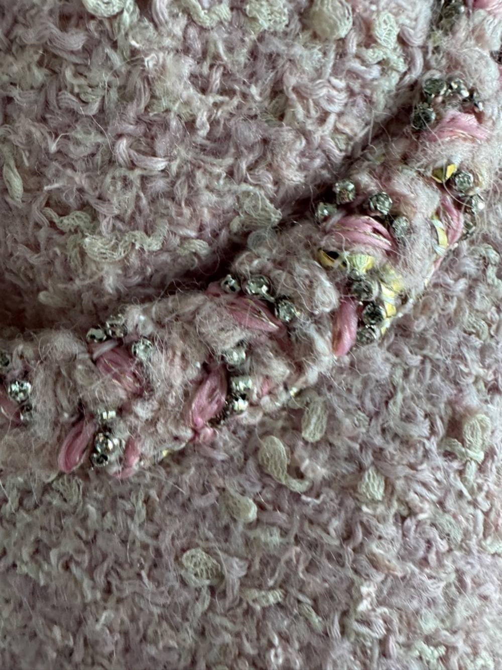 Designer-Style Pink Tweed Bouclé Jacket - Picture 8 of 10